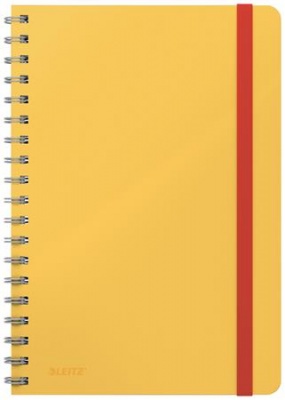 Špirálový zošit, B5, linajkový, 80 listov, LEITZ, "Cosy Soft Touch", teplá žltá