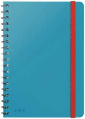 Špirálový zošit, B5, linajkový, 80 listov, LEITZ, "Cosy Soft Touch", pokojná modrá